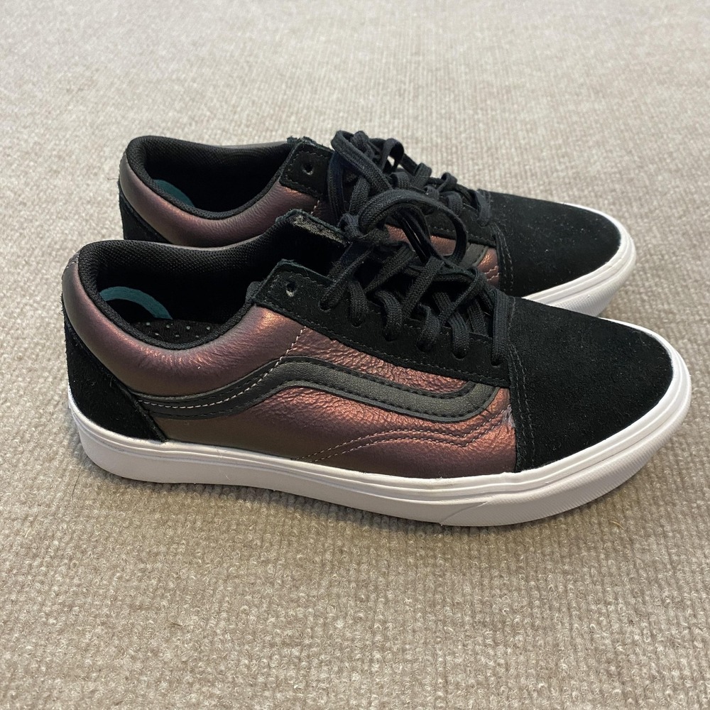 Vans Old Skool ComfyCush Shoes Womens Size 6‎ Black Metallic Skate Sneakers